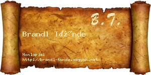 Brandl Tünde névjegykártya