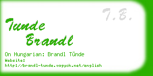 tunde brandl business card